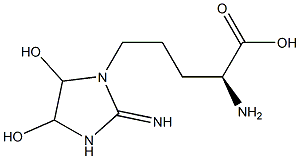 5-(4,5-Dihydroxy-2-imino-1-imidazolidinyl)norvaline Struktur