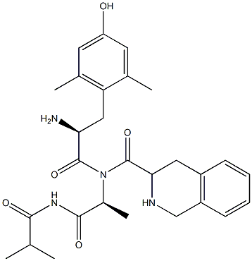 2',6'-dimethyltyrosyl-1,2,3,4-tetrahydroisoquinoline-3-carbonyl-alanyl tert-butyl amide Struktur