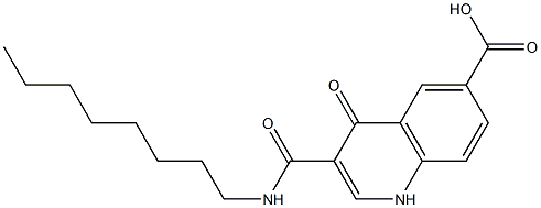 octyl-6-carboxyquinol-4(1H)-one-3-carboxamide Struktur