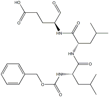 N-benzyloxycarbonyl-leucyl-leucyl-glutamal Struktur