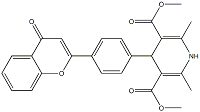 dimethyl-1,4-dihydro-2,6-dimethyl-4-(4'-(4H-4-oxo-1-benzopyran-2-yl)phenyl)-3,5-pyridine dicarboxylate Struktur