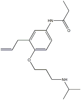 N-isopropyl-3-(4-propionylamino-2-allylphenoxy)propylamine Struktur