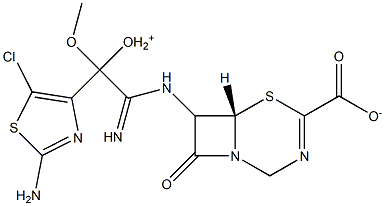 7-(2-(2-amino-5-chlorothiazole-4-yl)-2-methoxyiminoacetamido)-3-azolium-3-cephem-4-carboxylate Struktur