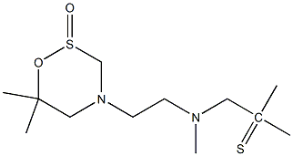 6,6-dimethyl-4-(2-((2-methyl-2-thiopropyl)methylamino)ethyl)thiamorpholin-2-one Struktur