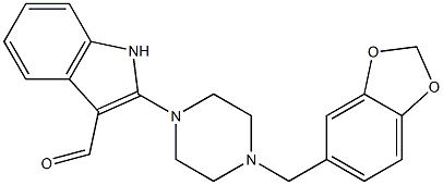 3-(2-(4'-piperonylpiperazinyl)indolyl)carboxaldehyde Struktur