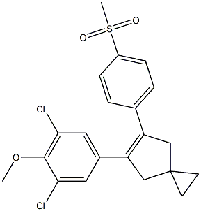 5-(3,5-dichloro-4-methoxyphenyl)-6-(4-(methylsulfonyl)phenyl)spiro(2.4)hept-5-ene Struktur