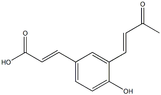 3-(4-hydroxy-3-(3-oxo-but-1-enyl)-phenyl)-acrylic acid Struktur