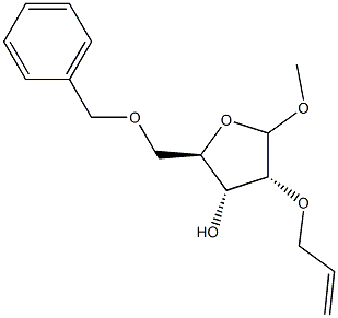 methyl 2-O-allyl-5-O-benzylribofuranoside Struktur