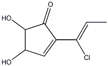 2-(1-chloropropenyl)-4,5-dihydroxycyclopent-2-enone Struktur