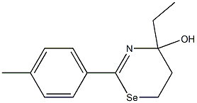 4-ethyl-4-hydroxy-2-(4-tolyl)-4H-5,6-dihydro-1,3-selenazine Struktur