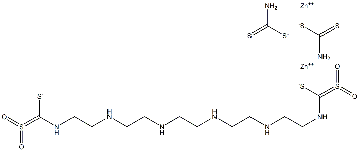 3,6,9,12-tetraazatetradecane-1,14-diylbis(zinc dithiocarbamate)-S,S'-dioxide Struktur