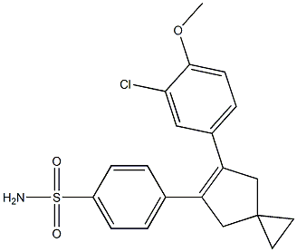 4-(6-(3-chloro-4-methoxyphenyl)spiro(2.4)hept-5-en-5-yl)benzenesulfonamide Struktur