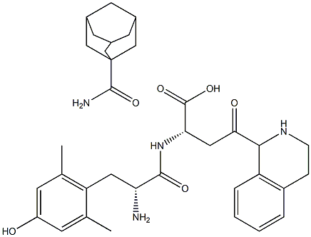 2',6'-dimethyltyrosyl-1,2,3,4-tetrahydro-3-isoquinolinecarbonyl-alanine 1-adamantane amide Struktur