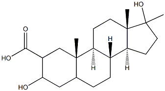 3,17-dihydroxy-17-methylandrostane-2-carboxylic acid Struktur