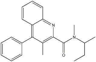 N-methyl-3-methyl-N-(1-methylpropyl)-4-phenylquinoline-2-carboxamide Struktur