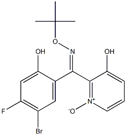 2-(5-bromo-alpha-(tert-butoxyimino)-4-fluoro-2-hydroxybenzyl)-3-hydroxypyridine 1-oxide Struktur