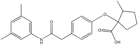 1-(4-(((3,5-dimethylanilino)carbonyl)methyl)phenoxy)-2-methylcyclopentanecarboxylic acid Struktur