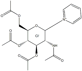 N-(2-acetamido-3,4,6-tri-O-acetyl-2-deoxy-glucopyranosyl)pyridinium chloride Struktur