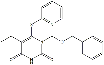 1-benzyloxymethyl-5-ethyl-6-(alpha-pyridylthio)uracil Struktur