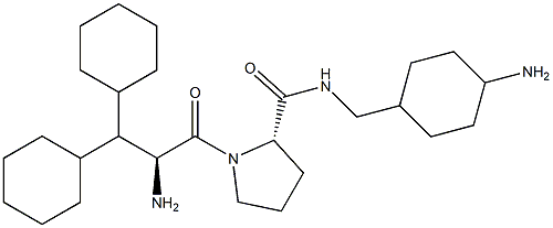 3,3-dicyclohexylalanyl-L-proline-N-((4-aminocyclohexyl)methyl)amide Struktur