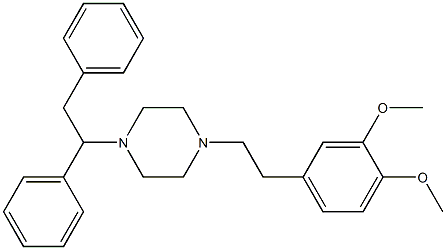 1-(1,2-diphenyl)ethyl-4-(2-(3,4-dimethoxyphenyl)ethyl)piperazine Struktur