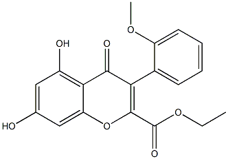 5,7-DIHYDROXY-2-ETHOXYCARBONYL-3-(2-METHOXYPHENYL)-4H-1-BENZOPYRAN-4-ONE Struktur