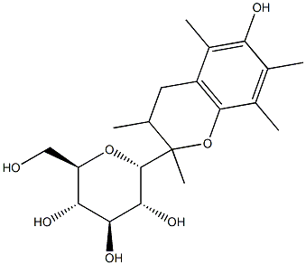 2-(ALPHA-D-GLUCOPYRANOSYL)METHYL-2,5,7,8-TETRAMETHYLCHROMAN-6-OL Struktur