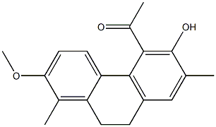 5-ACETYL-6-HYDROXY-1,7-DIMETHYL-2-METHOXY-9,10-DIHYDROPHENANTHRENE Struktur