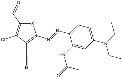 2'-(4-CHLORO-3-CYANO-5-FORMYL-2-THIENYLAZO)-5'-DIETHYLAMINOACETOANILIDE Struktur