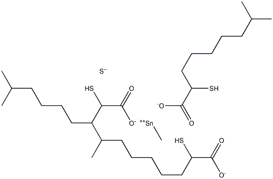 MONOMETHYLTINTRIS(ISOOCTYLTHIOGLYCOLATE)SULPHIDE Struktur