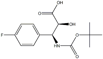 N-Boc-(2S,3S)-3-Amino-3-(4-fluoro-phenyl)-2-hydroxy-propanoic acid Struktur