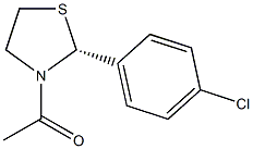 (2R,4R)-3-Acetyl-2-(4-chloro-phenyl)-thiazolidine- Struktur