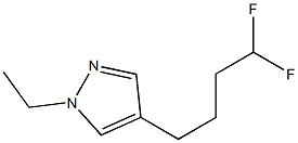 1-(1-Ethyl-1H-pyrazol-4-yl)-4,4-difluoro-butane- Struktur