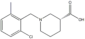 (3R)-1-(2-chloro-6-methylbenzyl)piperidine-3-carboxylic acid Struktur