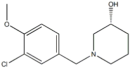 (3R)-1-(3-chloro-4-methoxybenzyl)piperidin-3-ol Struktur