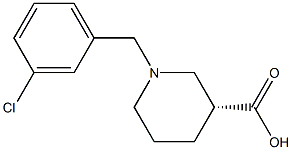 (3R)-1-(3-chlorobenzyl)piperidine-3-carboxylic acid Struktur