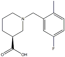 (3S)-1-(5-fluoro-2-methylbenzyl)piperidine-3-carboxylic acid Struktur