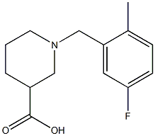 1-(5-fluoro-2-methylbenzyl)piperidine-3-carboxylic acid Struktur