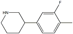 3-(3-fluoro-4-methylphenyl)piperidine Struktur