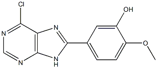 5-(6-chloro-9H-purin-8-yl)-2-methoxyphenol Struktur