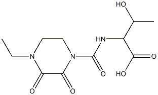 2-{[(4-ethyl-2,3-dioxopiperazin-1-yl)carbonyl]amino}-3-hydroxybutanoic acid Struktur