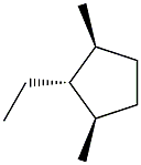 1,cis-3-dimethyl-trans-2-ethylcyclopentane Struktur