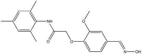 2-{4-[(HYDROXYIMINO)METHYL]-2-METHOXYPHENOXY}-N-MESITYLACETAMIDE Struktur