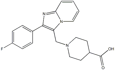 1-[2-(4-FLUORO-PHENYL)-IMIDAZO[1,2-A]PYRIDIN-3-YLMETHYL]-PIPERIDINE-4-CARBOXYLIC ACID 96% Struktur