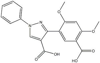 3-(5-CARBOXY-2,4-DIMETHOXYPHENYL)-1-PHENYL-1H-PYRAZOLE-4-CARBOXYLIC ACID Struktur