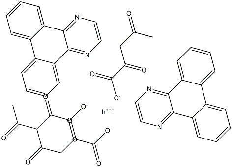 Iridium(III)bis(dibenzo[f,h]-quinoxaline)(acetylacetonae) Struktur