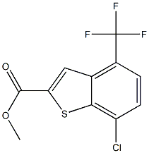 7-CHLORO-4-TRIFLUOROMETHYL-BENZO[B]THIOPHENE-2-CARBOXYLIC ACID METHYL ESTER Struktur