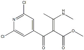 METHYL 2-(2,6-DICHLOROPYRIDIN-4-OYL)-3-METHYLAMINO-2-BUTENOATE Struktur