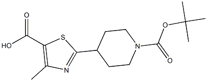 2-[1-(tert-butoxycarbonyl)-4-piperidinyl]-4-methyl-1,3-thiazole-5-carboxylic acid Struktur