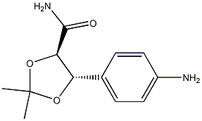 (4R,5S)-5-(4-aminophenyl)-2,2-dimethyl-1,3-dioxolane-4-carboxamide Struktur